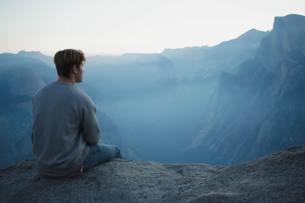 Man performing morning energy ritual